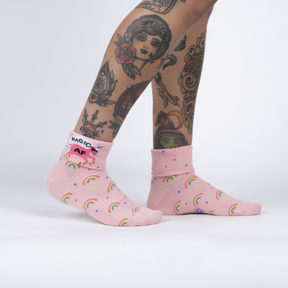 Sock It To Me Socks - Women's Turn Cuff - Magic AF - Funky Gifts NZ