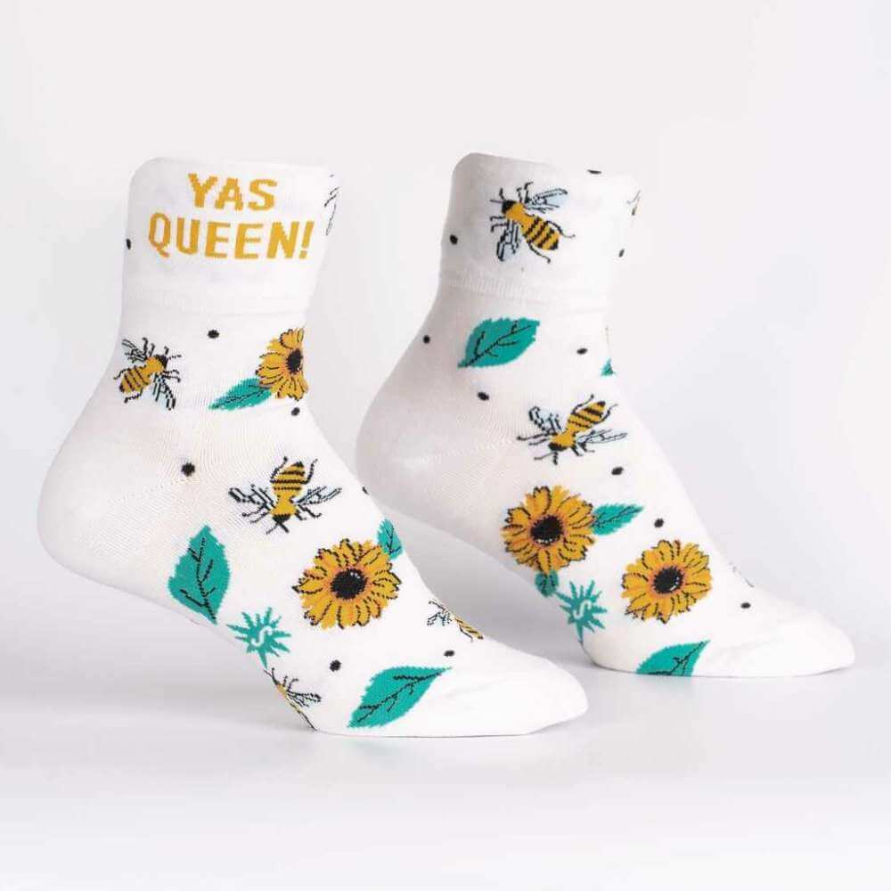 Sock It To Me Socks - Women's Turn Cuff - Yas Queen - Funky Gifts NZ