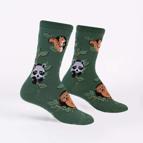 Sock It To Me Socks - Women's Crew - Woodland Watchers - Funky Gifts NZ