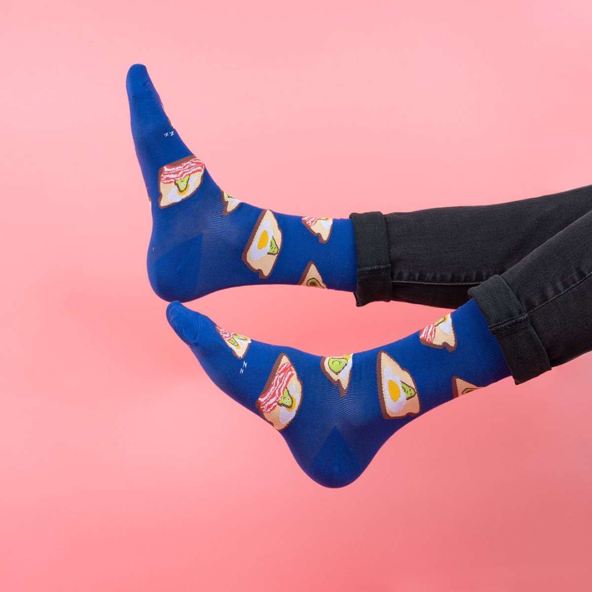 Sock It To Me Socks - Men's Crew - Breakfast in Bed - Funky Gifts NZ
