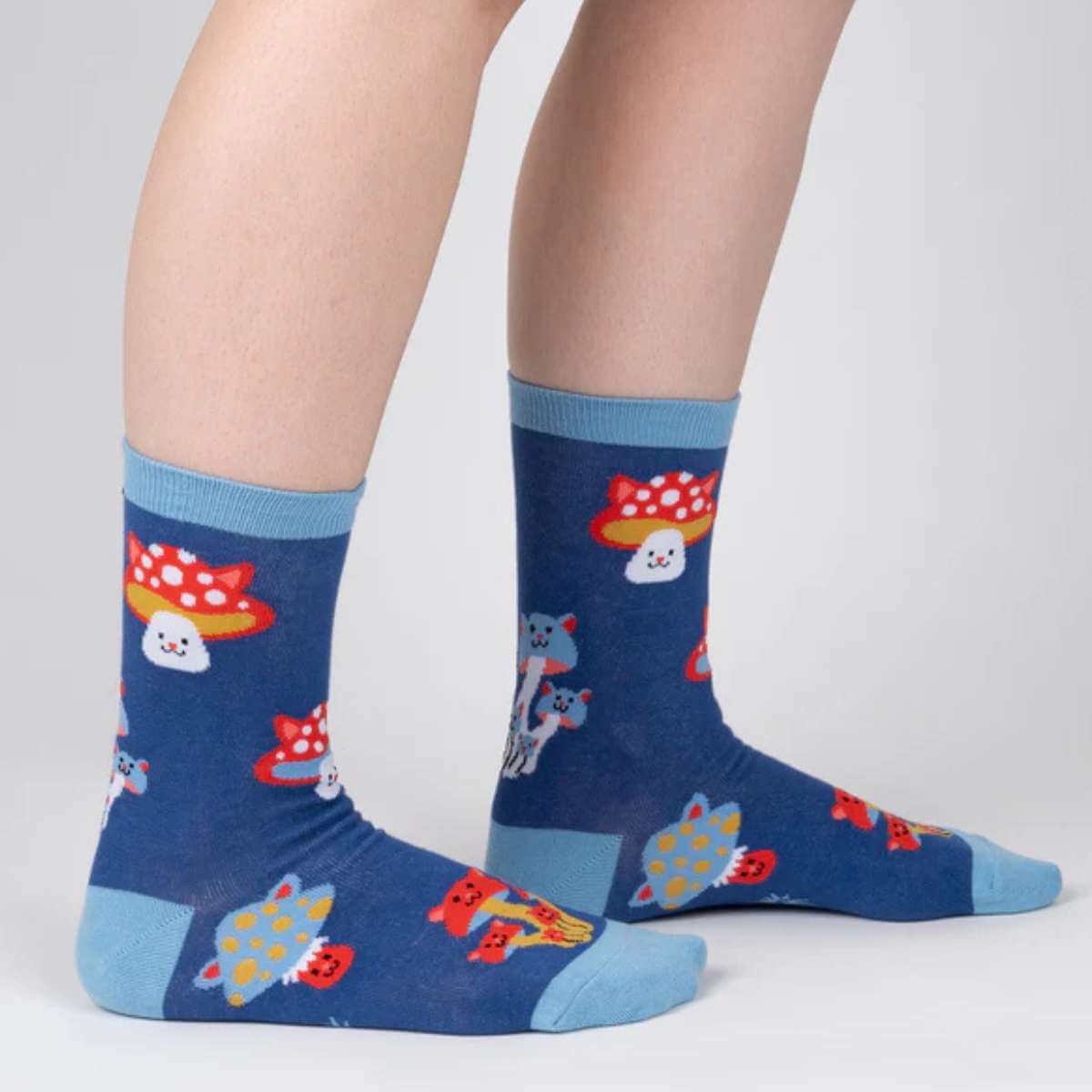 Sock It To Me Socks - Women's Crew - Mushroom Cats - Funky Gifts NZ