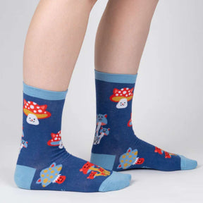 Sock It To Me Socks - Women's Crew - Mushroom Cats - Funky Gifts NZ