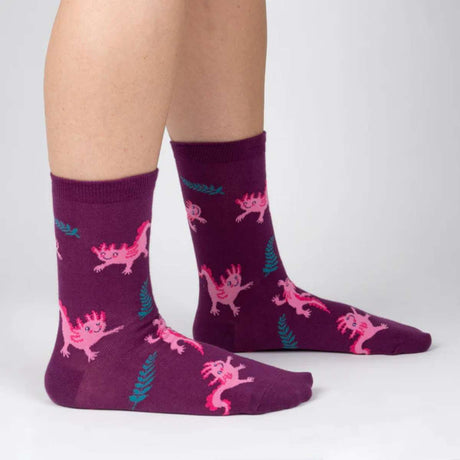 Sock It To Me Socks - Women's Crew - Relaxolotl - Funky Gifts NZ