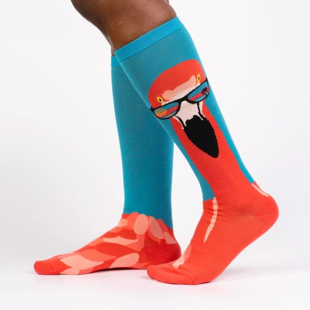 Sock It To Me - Women's Knee High - Ready To Flamingle - Funky Gifts NZ