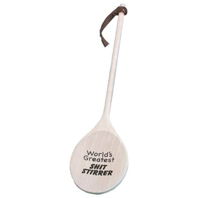 X-Large Wooden Spoon -  World's Greatest Shit Stirrer - Funky Gifts NZ