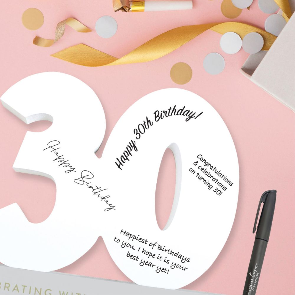 Signature Numbers - 30th Birthday - Funky Gifts NZ