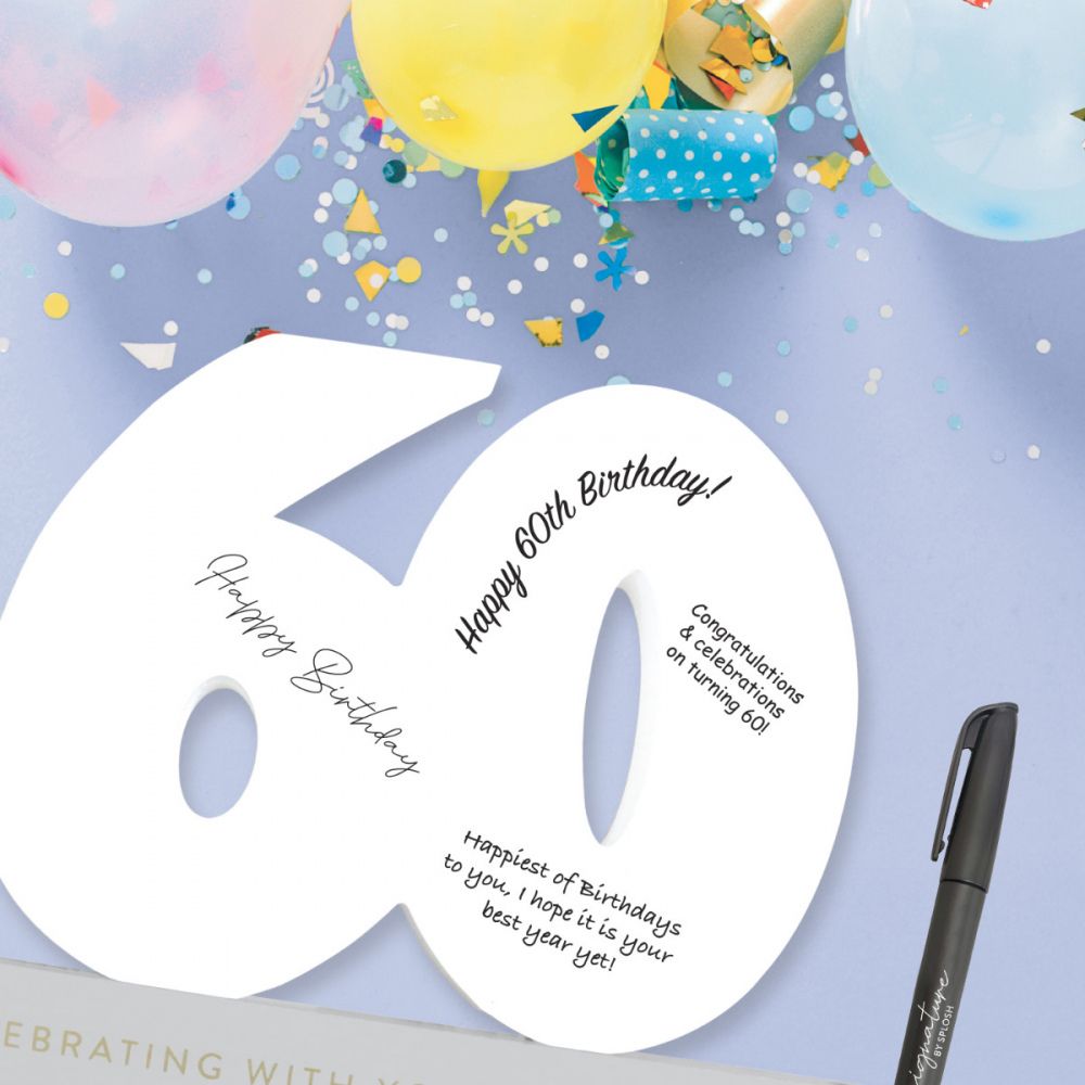 Signature Numbers - 60th Birthday - Funky Gifts NZ