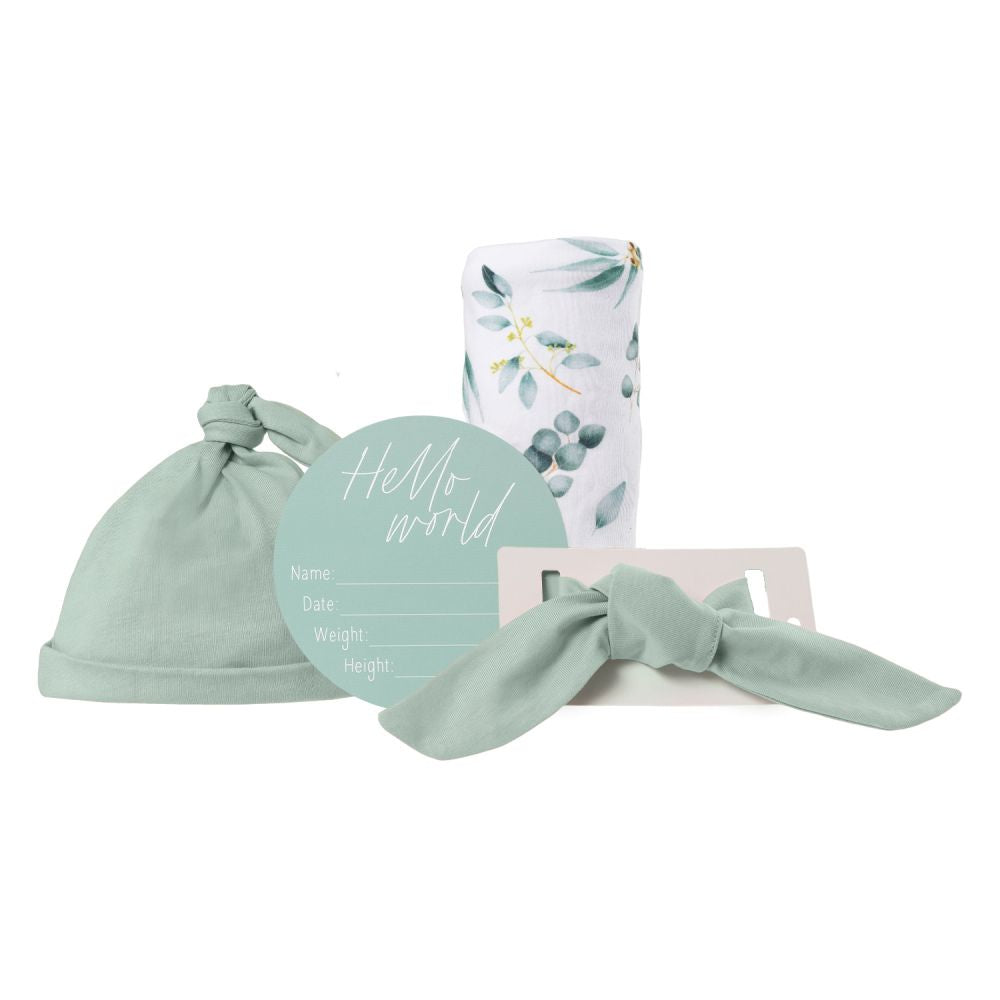 Baby Announcement Set - Eucalyptus - Funky Gifts NZ