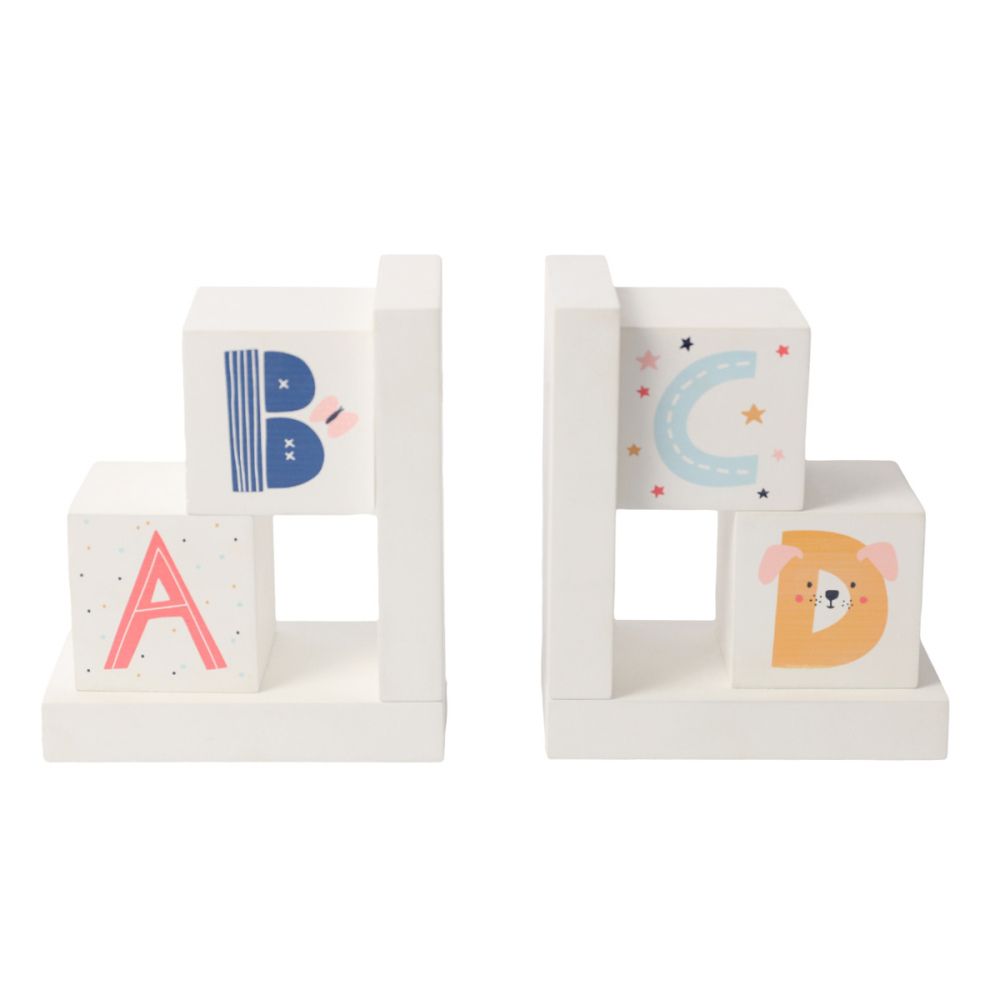 Baby Timber Bookends - ABC - Funky Gifts NZ