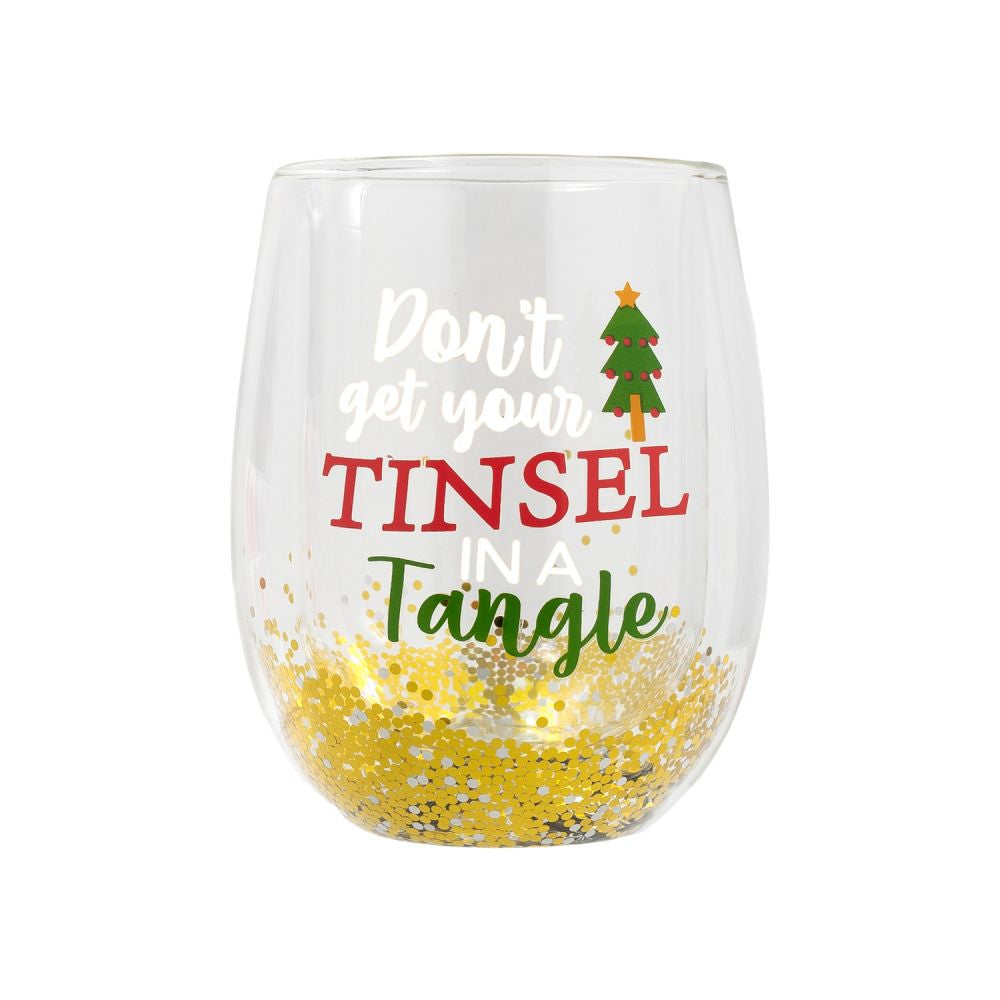 Splosh Christmas Stemless Glass - Tinsel - Funky Gifts NZ