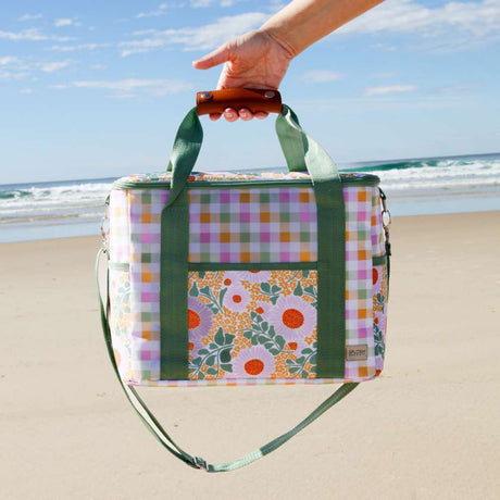 Floral Picnic Cooler - Green Spring - Funky Gifts NZ