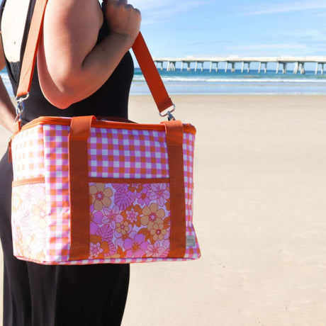 Floral Picnic Cooler - Pink Retro - Funky Gifts NZ