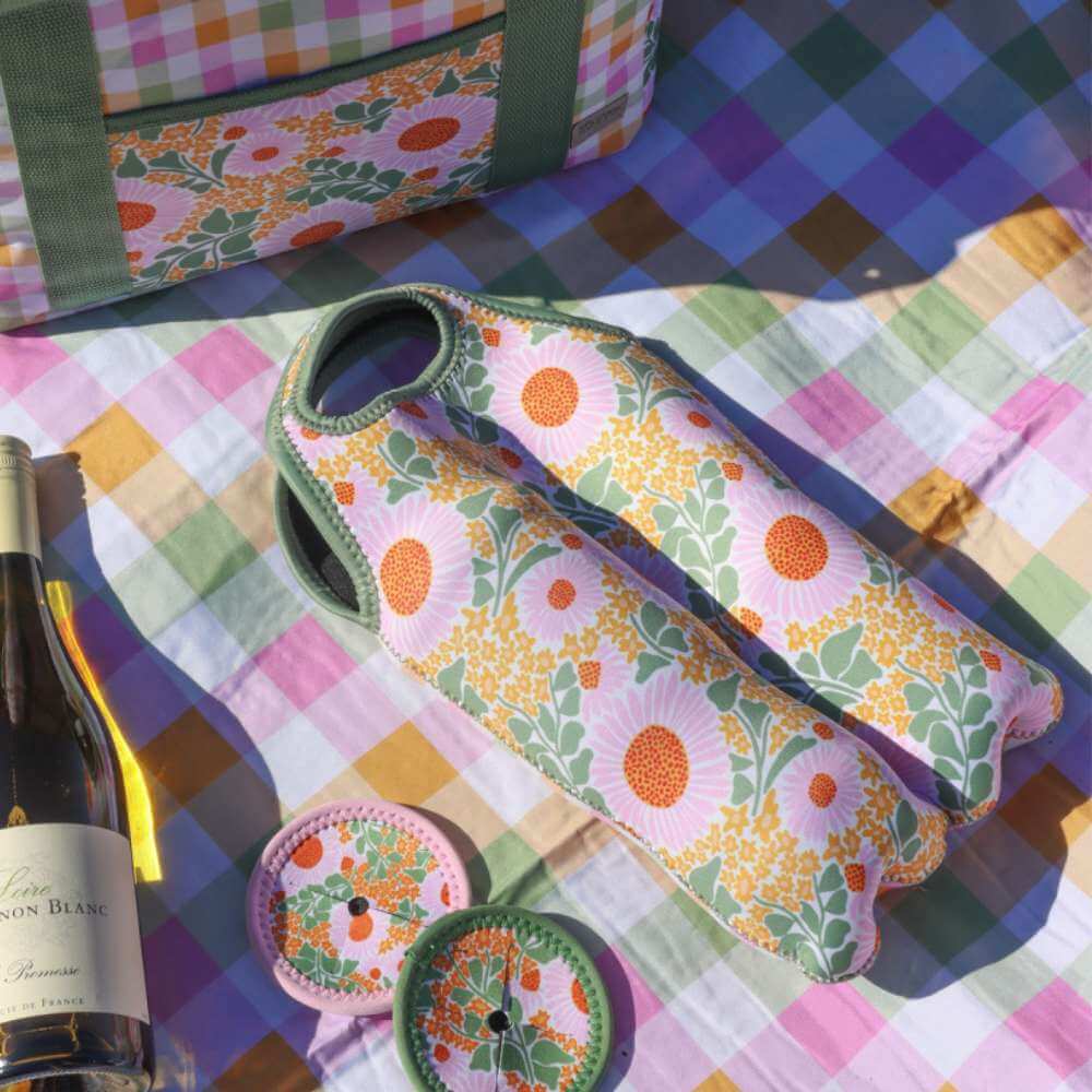 Picnic Double Wine Cooler - Green Spring - Funky Gifts NZ