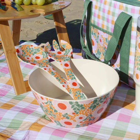 Floral Picnic Salad Set - Green Spring - Funky Gifts NZ