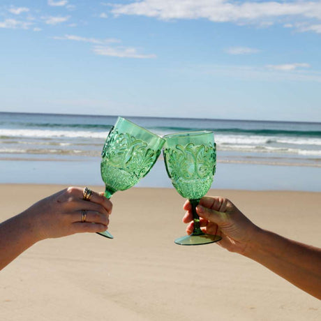 Picnic Wine Glasses - Green Spring - Funky Gifts NZ