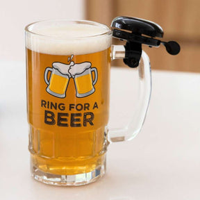 Beer Glass With Bell - Funky Gifts NZ