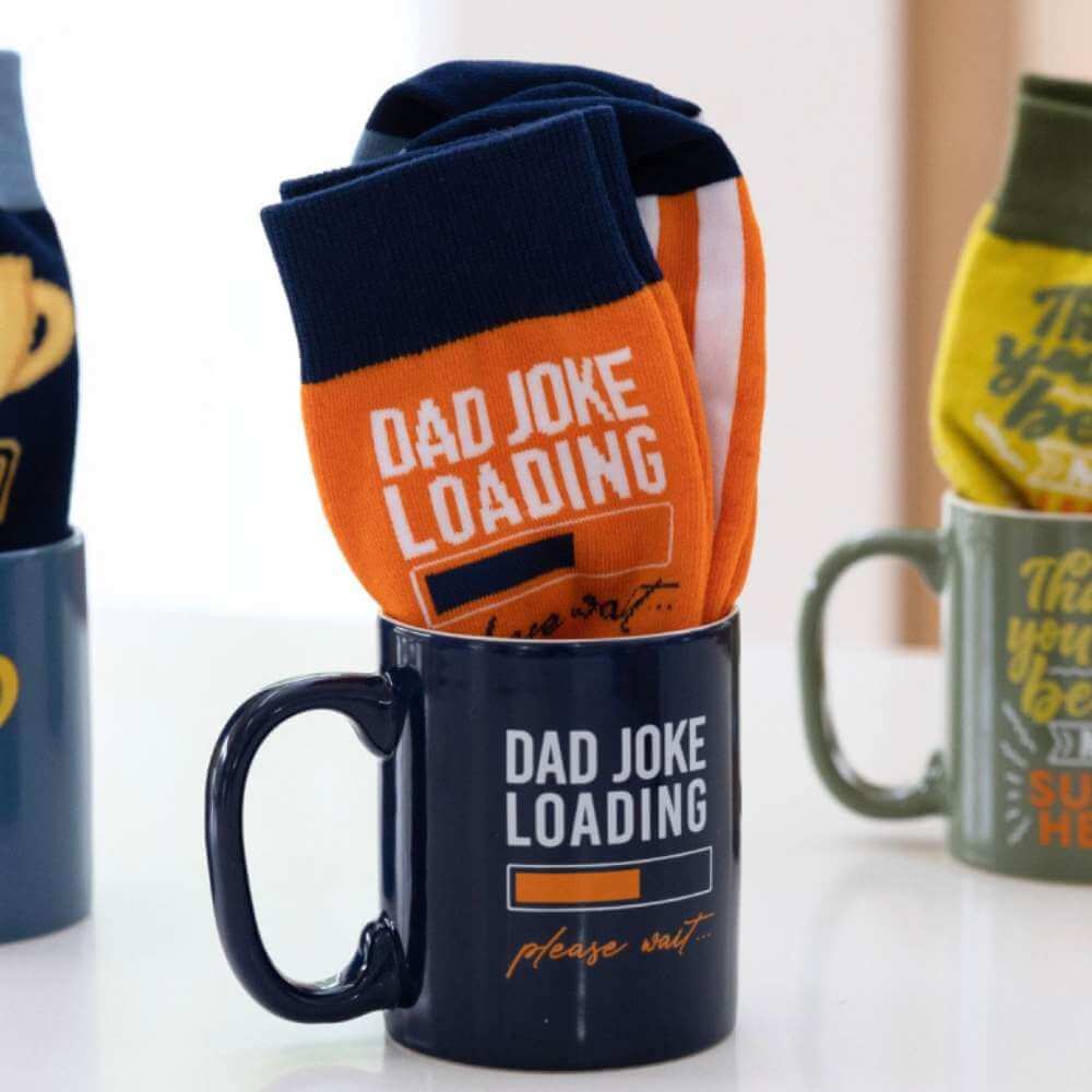 Father's Day Dad Joke Loading Mug & Sock Set - Funky Gifts NZ