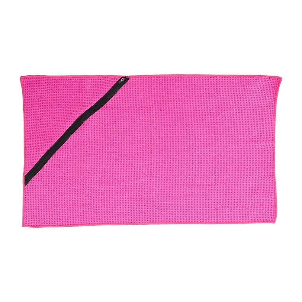 Sports Waffle Zip Towel Pink - Funky Gifts NZ