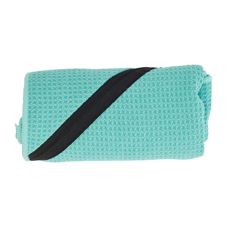 Sports Waffle Zip Towel Aqua - Funky Gifts NZ