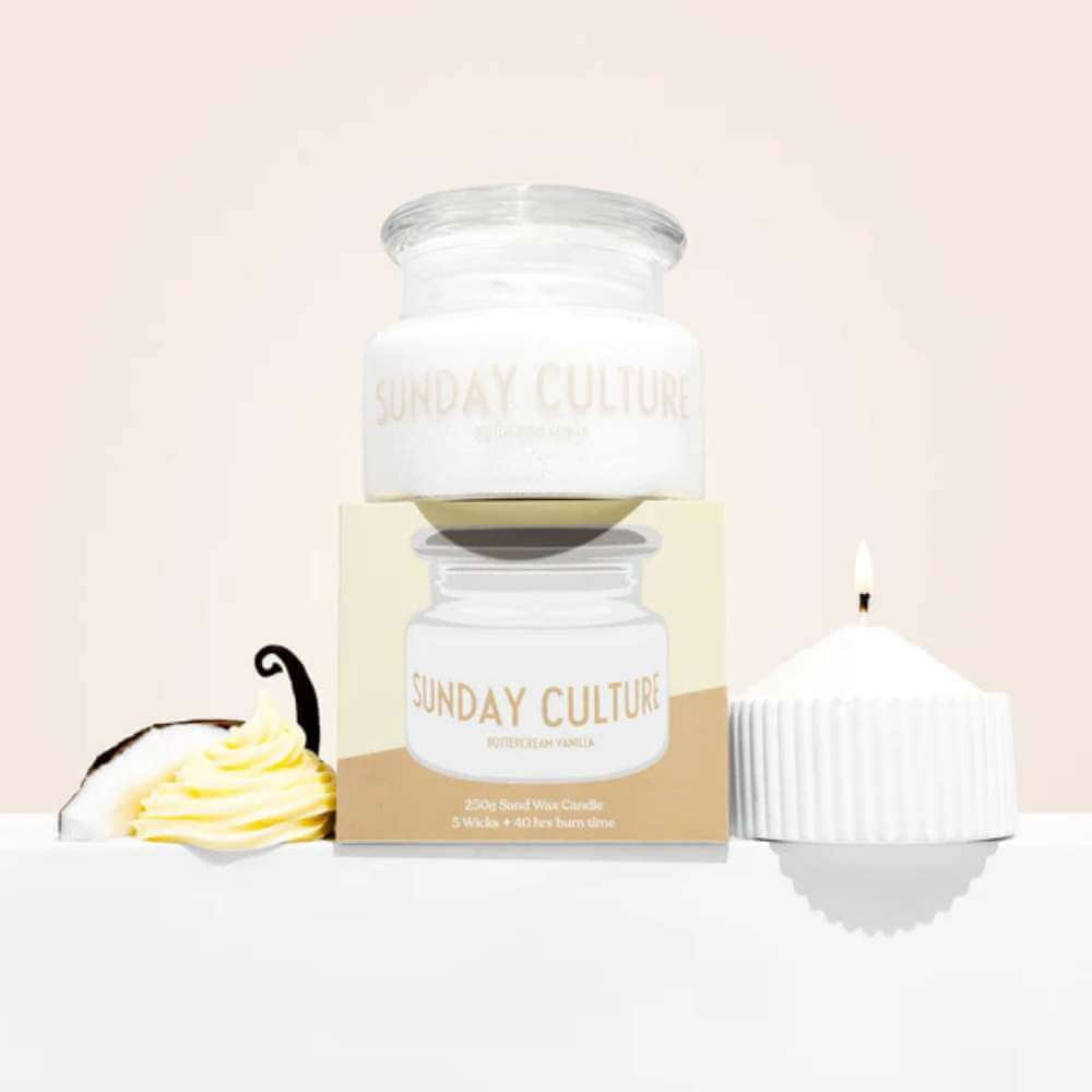 Sand Wax Buttercream Vanilla Candle - Funky Gifts NZ