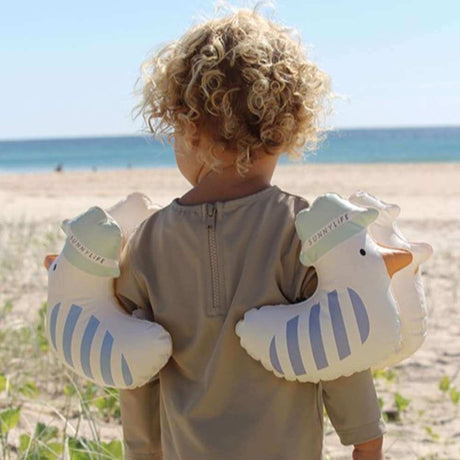 SunnyLife Inflatable Arm Bands Sid The Seagull Blue - Funky Gifts NZ