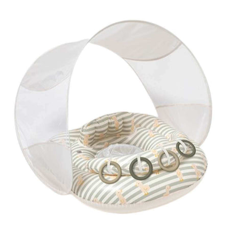 SunnyLife Interactive Baby Float Duck Sage Stripe - Funky Gifts NZ
