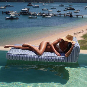 SunnyLife Luxe Lie-On Lounger  Le Weekend Navy - Funky Gifts NZ