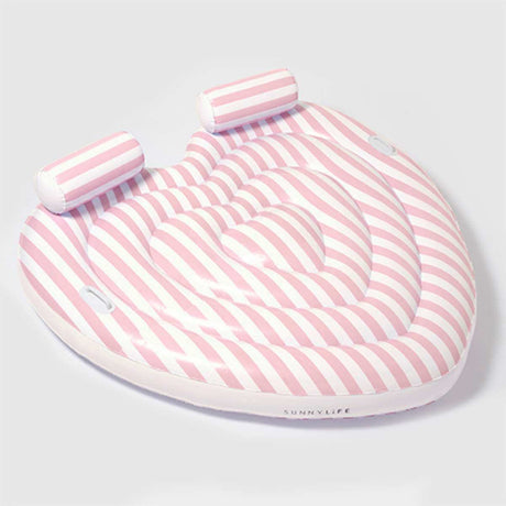 SunnyLife Twin Heart Lie-On Stole My Heart Pink Stripe - Funky Gifts NZ