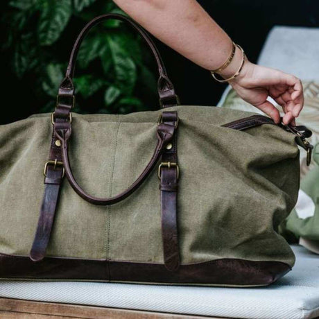 Tekapo Overnighter Bag - Olive - Funky Gifts NZ