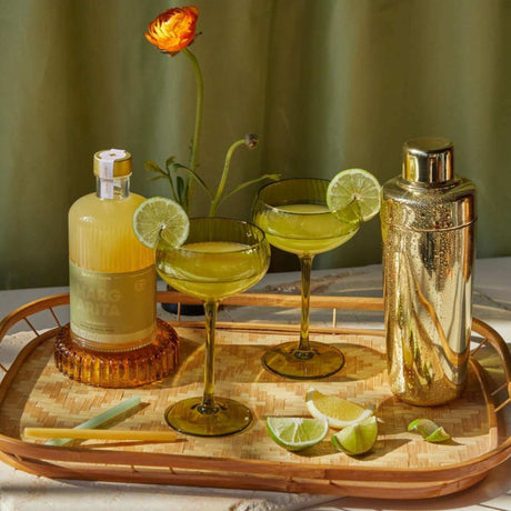 The Lou Coupe Glasses Set of 2 - Olive - Funky Gifts NZ