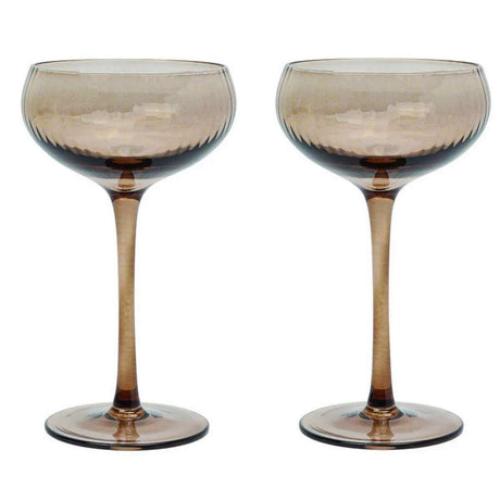 The Lou Coupe Glasses Set of 2 - Smoke - Funky Gifts NZ