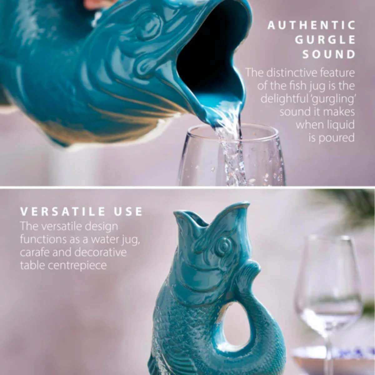 The Wade Fish Jug in Teal 1.2 Litre - Funky Gifts NZ