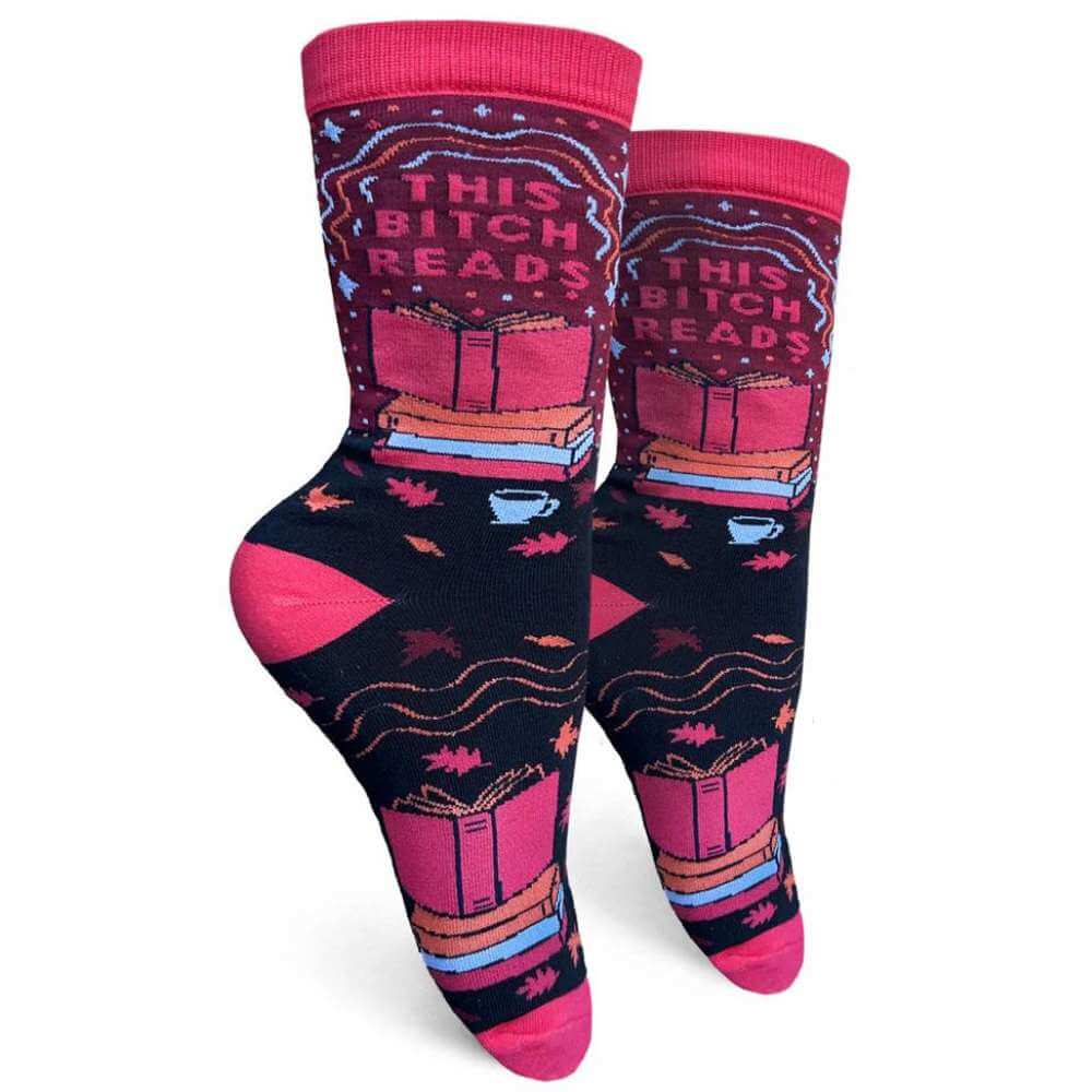 This Bitch Reads Women's Socks - Funky Gifts NZ