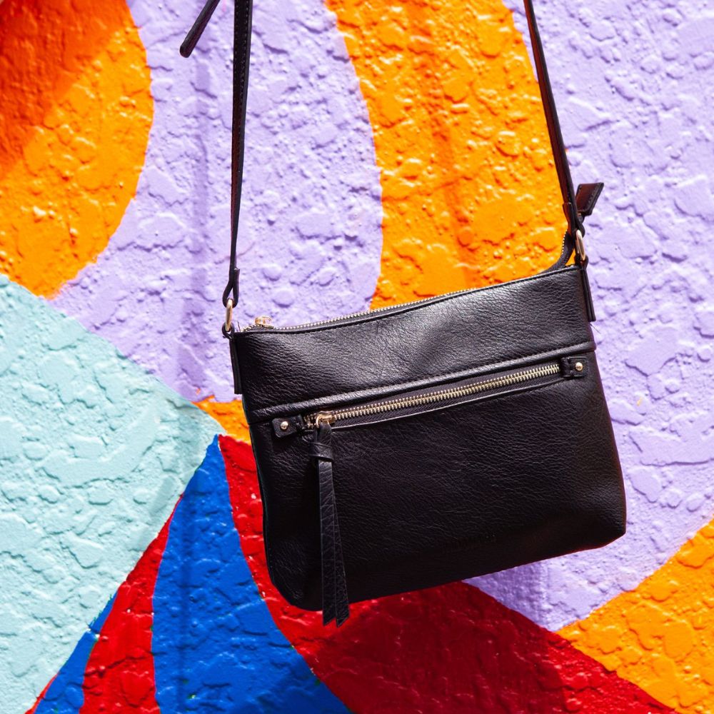 Thorndon Cross-Body Bag - Black - Funky Gifts NZ