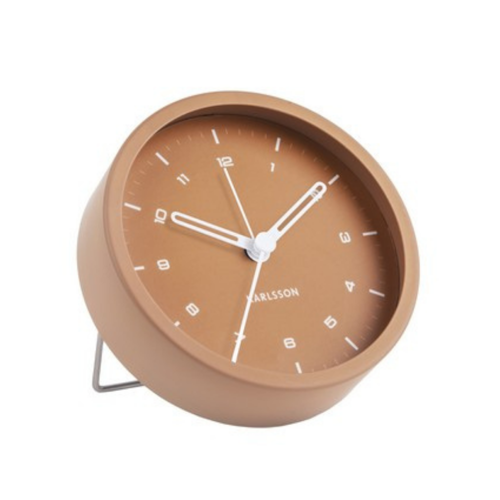 Karlsson Alarm Clock Tinge - Caramel Brown - Funky Gifts NZ