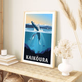 A4 Travel Poster - Kaikoura Whale Watching - Funky Gifts NZ