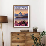 A4 Travel Poster - Mount Cook Lupins - Funky Gifts NZ