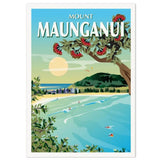 A4 Travel Poster - Mount Manganui - Funky Gifts NZ