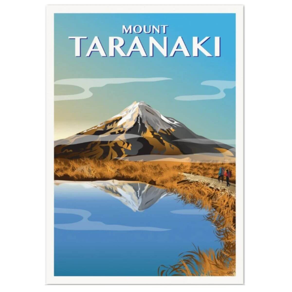 A4 Travel Poster - Mount Taranaki Autumn - Funky Gifts NZ