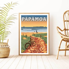 A4 Travel Poster - Papamoa Motiti - Funky Gifts NZ