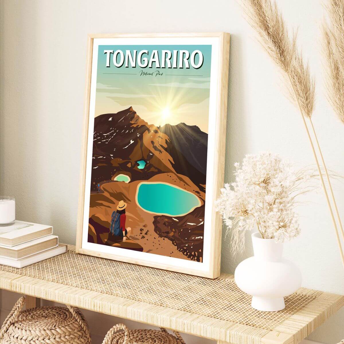 A4 Travel Poster - Tongariro National Park - Funky Gifts NZ