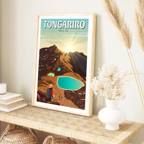 A4 Travel Poster - Tongariro National Park - Funky Gifts NZ