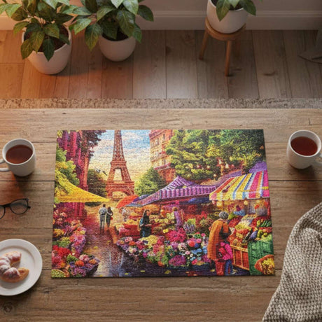 Trefl Puzzle "1000"- Tea Time: Flower Market, Paris - Funky Gifts NZ