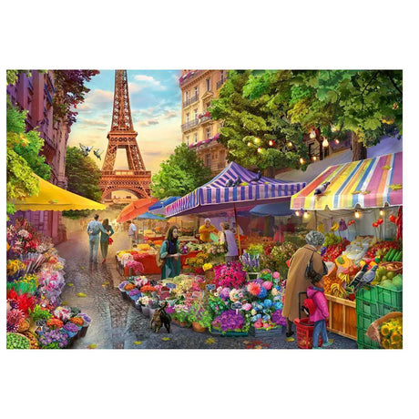 Trefl Puzzle "1000"- Tea Time: Flower Market, Paris - Funky Gifts NZ