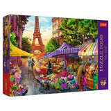 Trefl Puzzle "1000"- Tea Time: Flower Market, Paris - Funky Gifts NZ