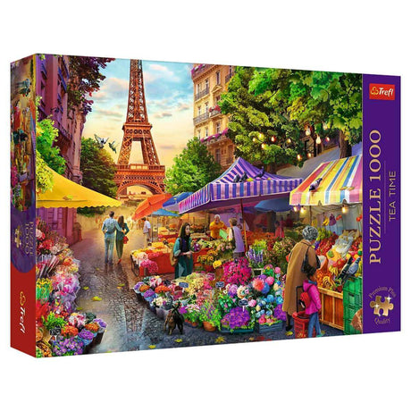 Trefl Puzzle "1000"- Tea Time: Flower Market, Paris - Funky Gifts NZ