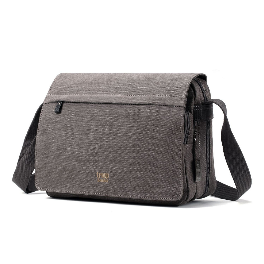 Troop Classic Messenger Bag (Front Flap) - Charcoal TRP0240 - Funky Gifts NZ