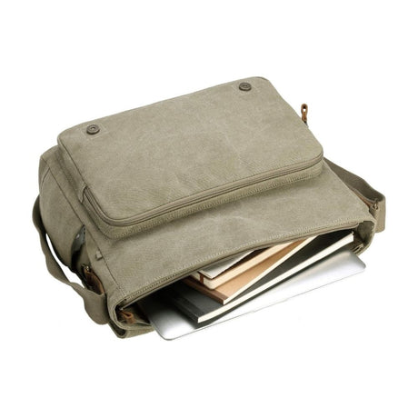Troop London Classic Laptop Messenger Bag - Khaki TRP0207 - Funky Gifts NZ