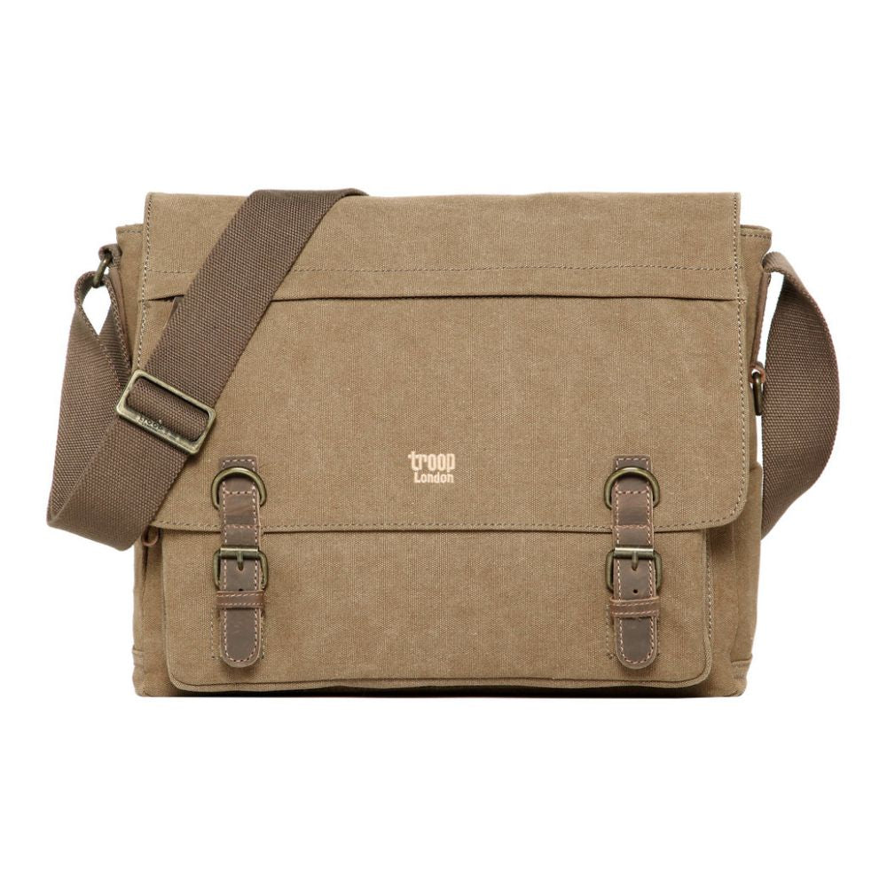 Troop London Classic Laptop Messenger Bag - Brown TRP0207 - Funky Gifts NZ