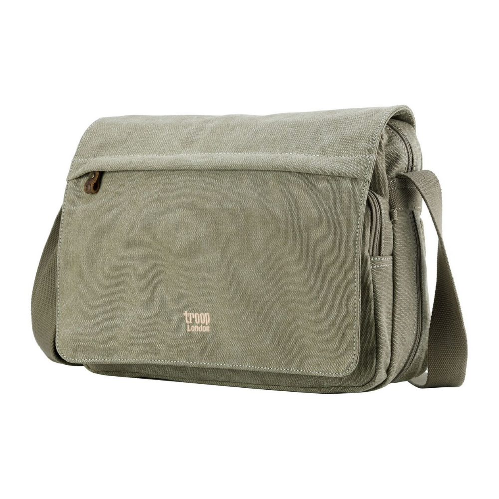 Troop Classic Laptop Messenger Bag LARGE - Khaki TRP0371 - Funky Gifts NZ